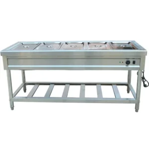 Stainless Steel Serving table with in- built food dishes