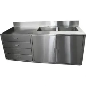 Stainless steel cabinet with sink